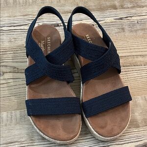 Skechers Dark Blue Cross-Strap Sandals